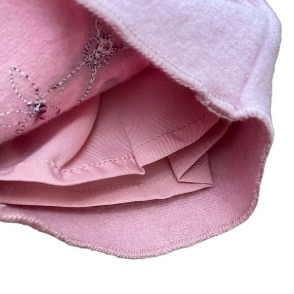 Du Pareil au Meme (DPAM) French Rose Wool Pants with Floral Appliqué - Picture 5 of 5